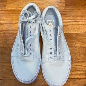 All Baby Blue Low Cut Old Skool Vans